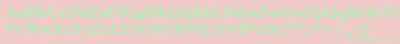 Urwgaramondtextbolwid-Schriftart – Grüne Schriften auf rosa Hintergrund