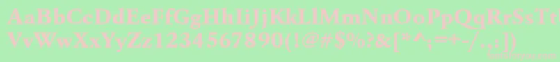 Czcionka Urwgaramondtextbolwid – różowe czcionki na zielonym tle