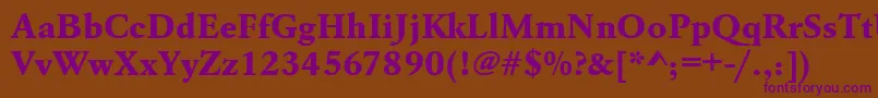 Urwgaramondtextbolwid Font – Purple Fonts on Brown Background