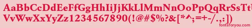 Urwgaramondtextbolwid Font – Red Fonts on Pink Background