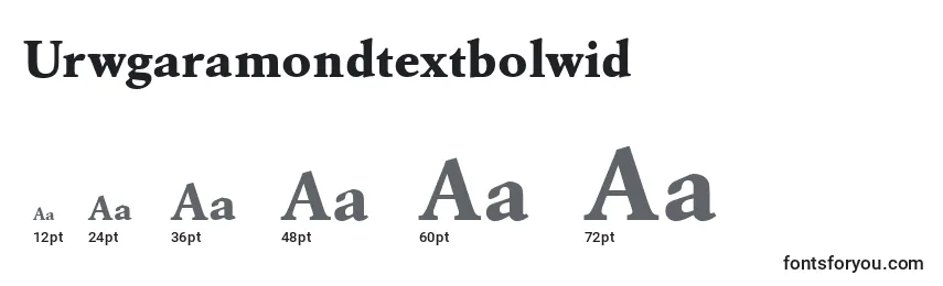 Размеры шрифта Urwgaramondtextbolwid