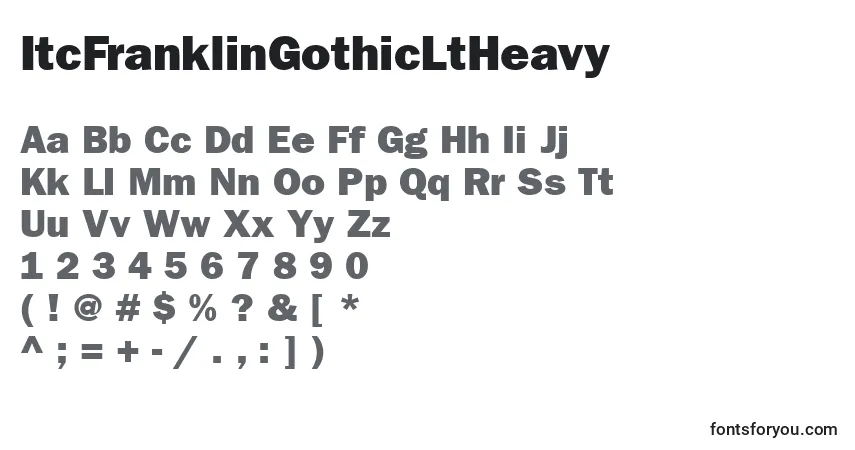 A fonte ItcFranklinGothicLtHeavy – alfabeto, números, caracteres especiais