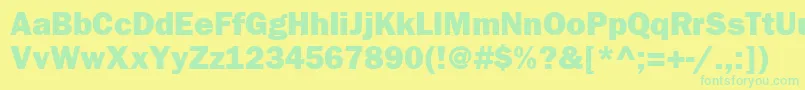 ItcFranklinGothicLtHeavy Font – Green Fonts on Yellow Background