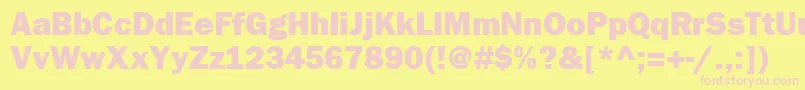ItcFranklinGothicLtHeavy Font – Pink Fonts on Yellow Background