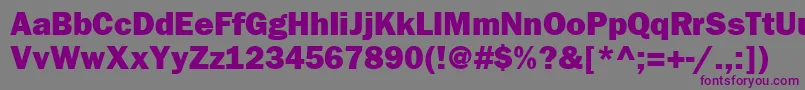 フォントItcFranklinGothicLtHeavy – 紫色のフォント、灰色の背景