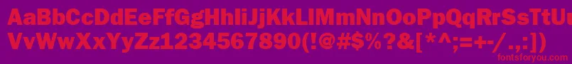 ItcFranklinGothicLtHeavy Font – Red Fonts on Purple Background