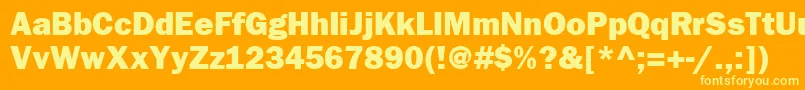 ItcFranklinGothicLtHeavy Font – Yellow Fonts on Orange Background