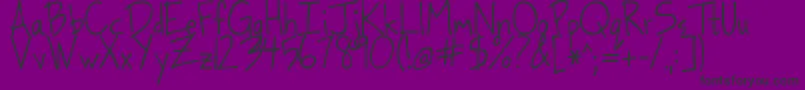 Dancingintheminefields Font – Black Fonts on Purple Background