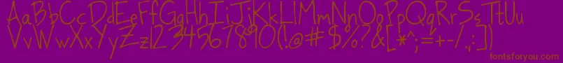 Dancingintheminefields Font – Brown Fonts on Purple Background