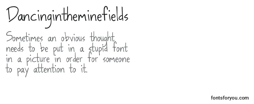 Review of the Dancingintheminefields Font