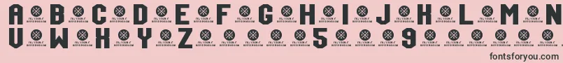 TeamJersey95Demo-Schriftart – Schwarze Schriften auf rosa Hintergrund