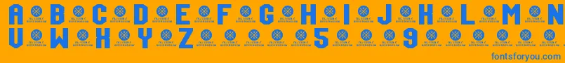 Weitere Informationen zur TeamJersey95Demo-Schriftart TeamJersey95Demo-Schriftart – Blaue Schriften auf orangefarbenem Hintergrund