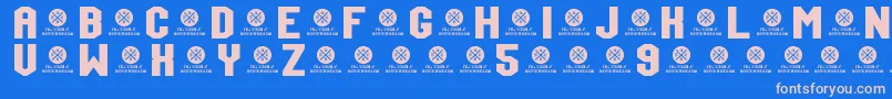 TeamJersey95Demo Font – Pink Fonts on Blue Background