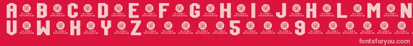 TeamJersey95Demo Font – Pink Fonts on Red Background
