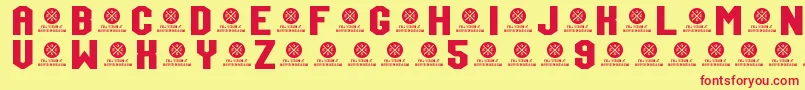 TeamJersey95Demo Font – Red Fonts on Yellow Background