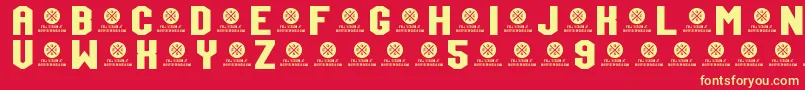 TeamJersey95Demo Font – Yellow Fonts on Red Background