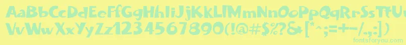 FoliaMixRegular Font – Green Fonts on Yellow Background