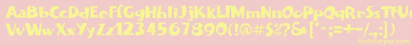 FoliaMixRegular Font – Yellow Fonts on Pink Background