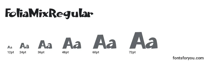 Размеры шрифта FoliaMixRegular