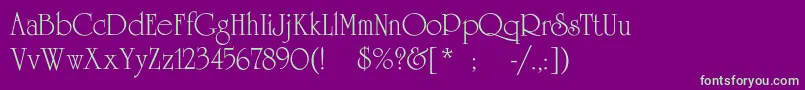 Agreverencec Font – Green Fonts on Purple Background