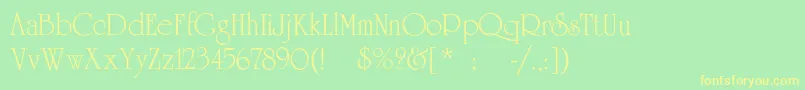 Agreverencec Font – Yellow Fonts on Green Background