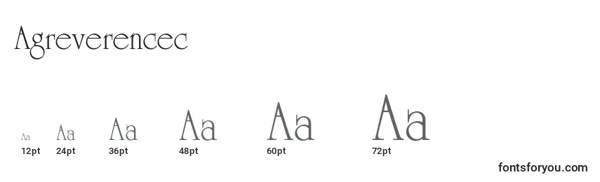Размеры шрифта Agreverencec