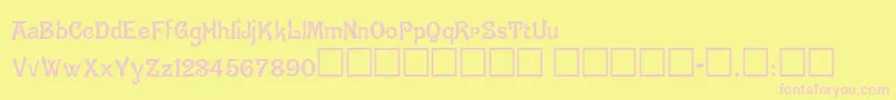 Ghostly-fontti – vaaleanpunaiset fontit keltaisella taustalla