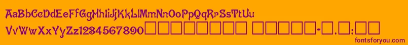 Ghostly Font – Purple Fonts on Orange Background
