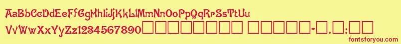 Ghostly Font – Red Fonts on Yellow Background