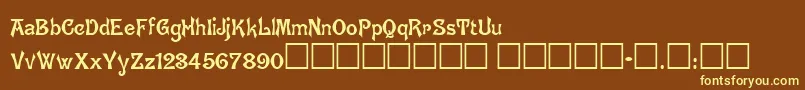 Ghostly-fontti – keltaiset fontit ruskealla taustalla