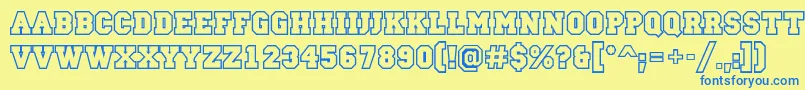 ACampusotlBold Font – Blue Fonts on Yellow Background