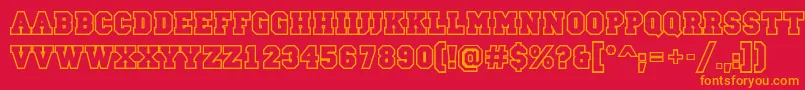 ACampusotlBold Font – Orange Fonts on Red Background