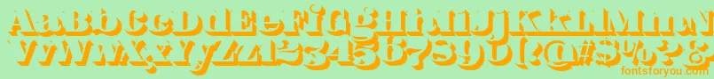 Шрифт FatFlamingo5Shadow – оранжевые шрифты на зелёном фоне