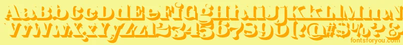 FatFlamingo5Shadow Font – Orange Fonts on Yellow Background