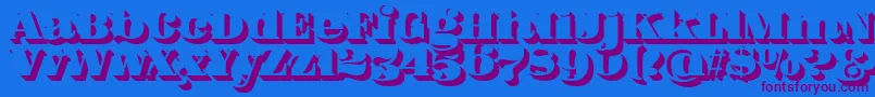 FatFlamingo5Shadow Font – Purple Fonts on Blue Background