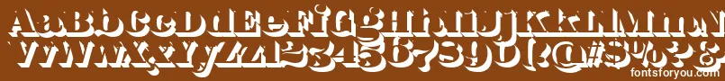 フォントFatFlamingo5Shadow – 茶色の背景に白い文字