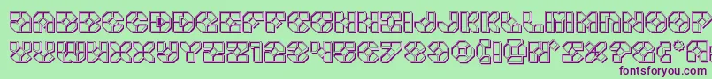 Zoomrunnerengrave Font – Purple Fonts on Green Background