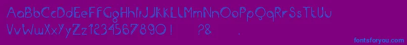 フォントIron – 紫色の背景に青い文字