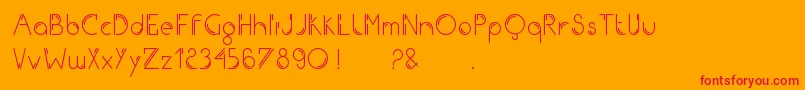 フォントIron – オレンジの背景に赤い文字