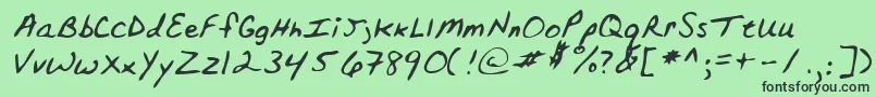 フォントLehn152 – 緑の背景に黒い文字