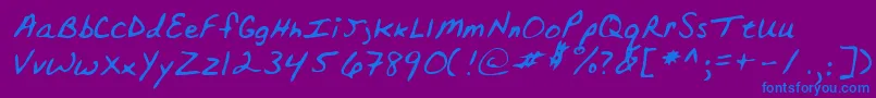 フォントLehn152 – 紫色の背景に青い文字