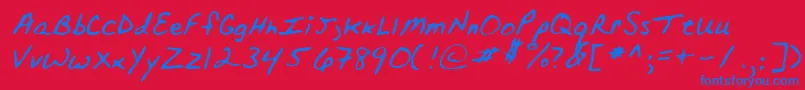 Lehn152 Font – Blue Fonts on Red Background