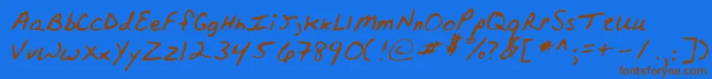 Lehn152-Schriftart – Braune Schriften auf blauem Hintergrund