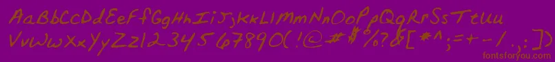 Lehn152-fontti – ruskeat fontit violetilla taustalla