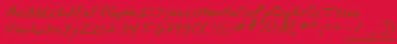 Lehn152-fontti – ruskeat fontit punaisella taustalla