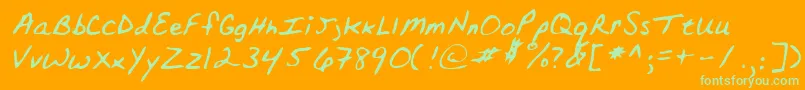 Lehn152 Font – Green Fonts on Orange Background