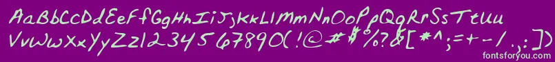 Lehn152-fontti – vihreät fontit violetilla taustalla