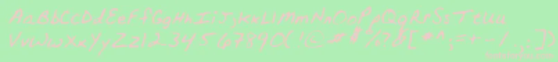 Lehn152-fontti – vaaleanpunaiset fontit vihreällä taustalla