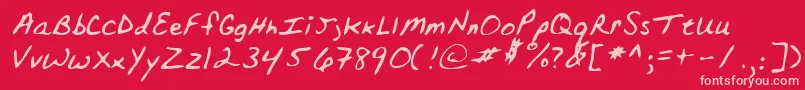 Lehn152 Font – Pink Fonts on Red Background