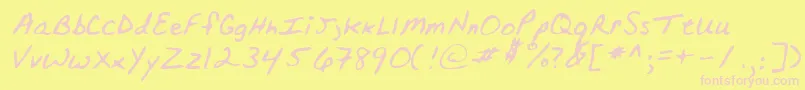 Lehn152-Schriftart – Rosa Schriften auf gelbem Hintergrund